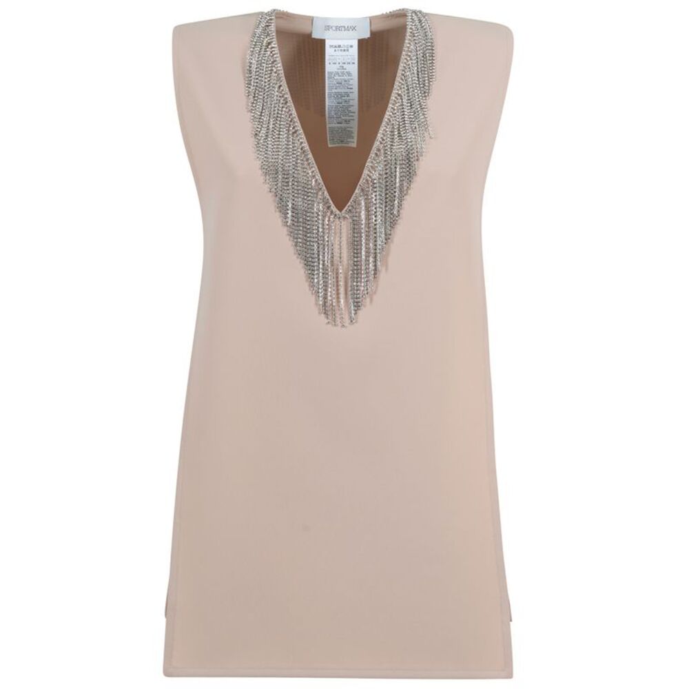 Sportmax Women Sleeveless Top With Rhinestone